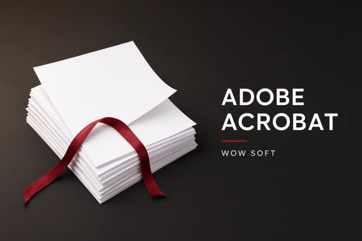Documente albe cu fundă roșie, colecția Adobe Acrobat de la WOW SOFT