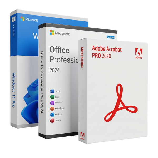 Pachet Windows 11 Pro cu Office 2024 Pro Plus și Adobe Acrobat 2020
