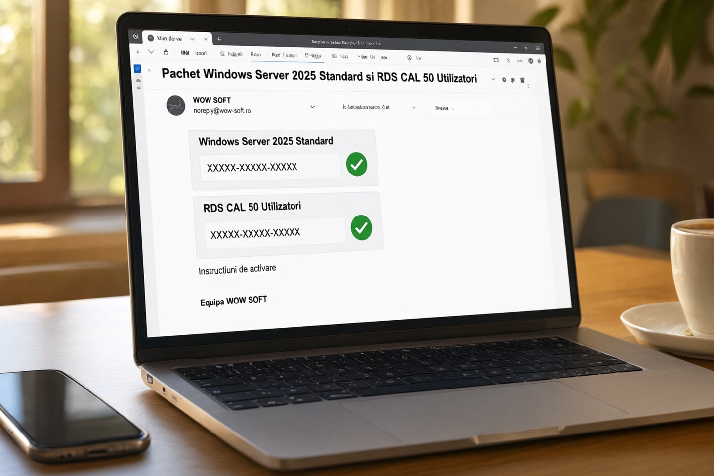 Pachet Windows Server 2025 Standard cu RDS CAL 50 Utilizatori Microsoft