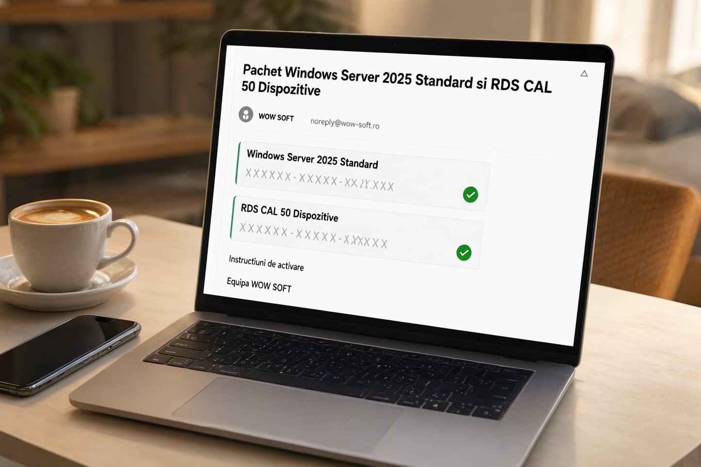 Pachet Windows Server 2025 Standard cu RDS CAL 50 Dispozitive Microsoft