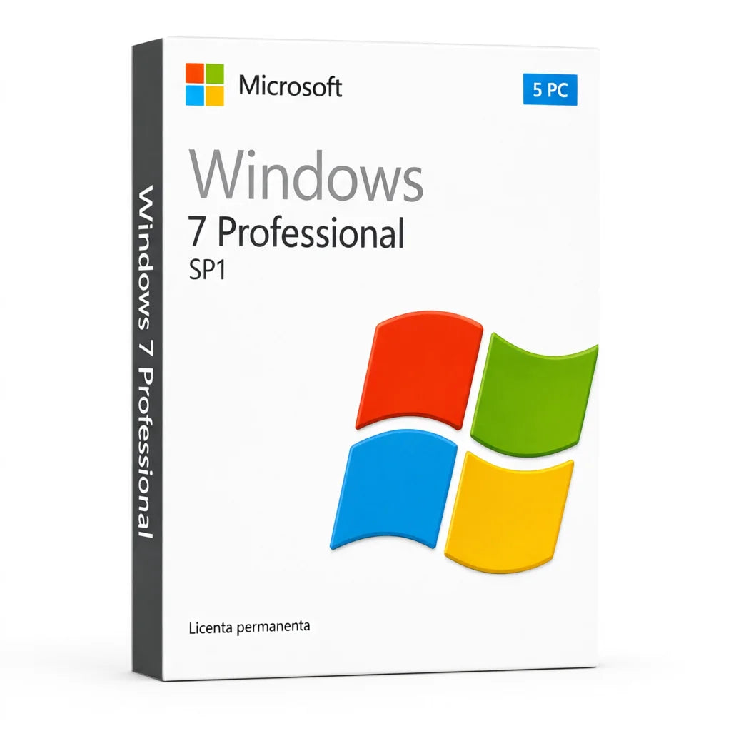 Licență Windows 7 Professional SP1 5 PC - Activare Online Microsoft