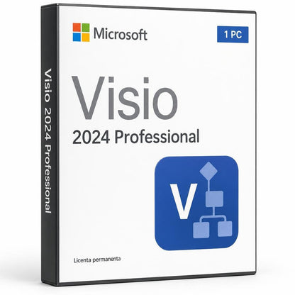 Licență Visio 2024 Professional 1 PC - Asociere Cont Microsoft Microsoft