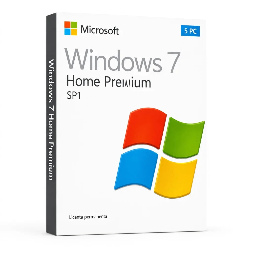 Licență Windows 7 Home Premium SP1 5 PC - Activare Online Microsoft