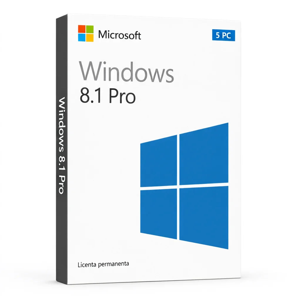 Licență Windows 8.1 Pro 5 PC - Activare Online Microsoft