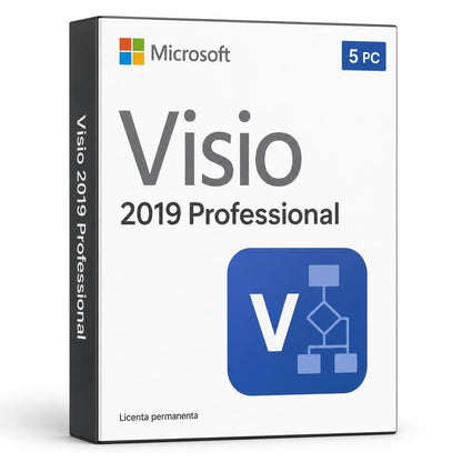Licență Visio 2019 Professional 5 PC - Activare Online Microsoft