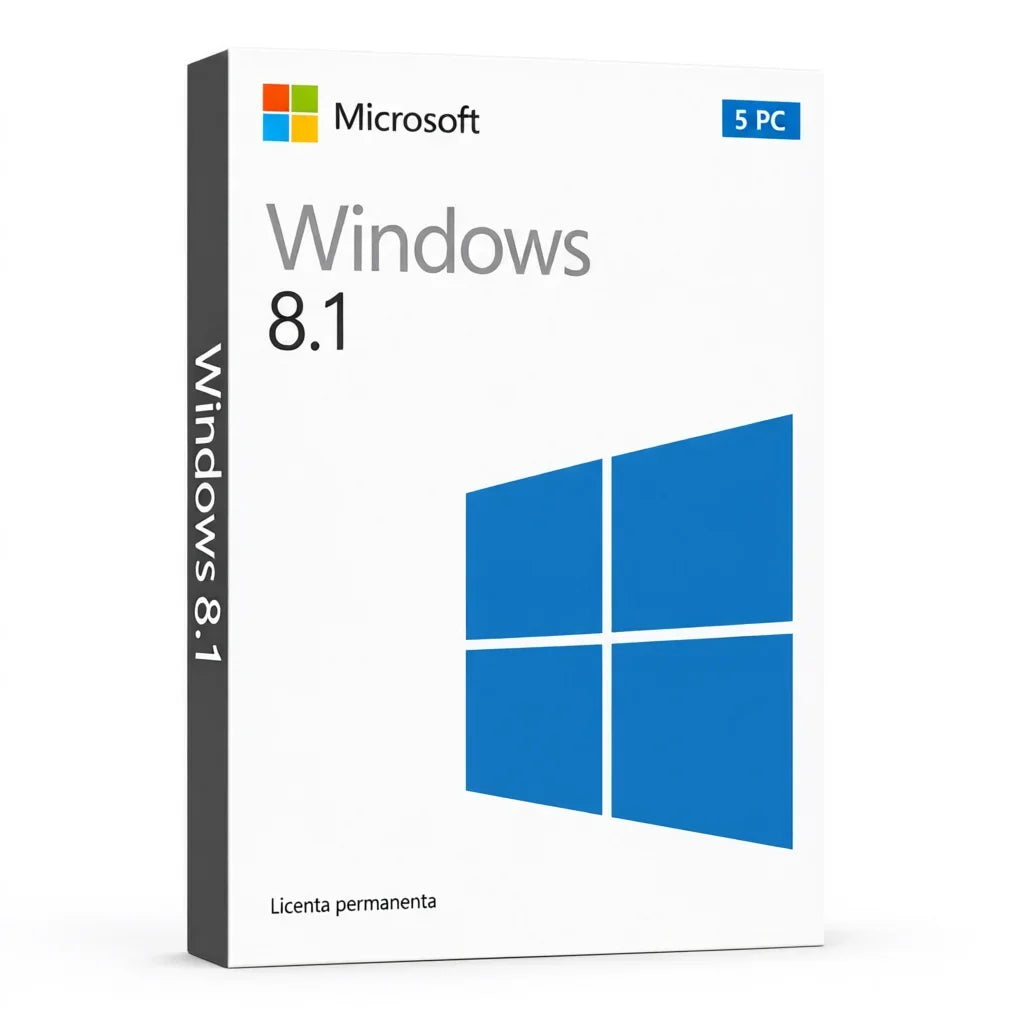 Licență Windows 8.1 5 PC - Activare Online Microsoft