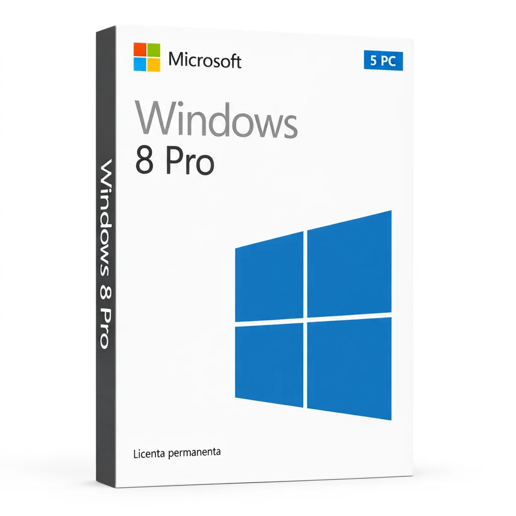 Licență Windows 8 Pro 5 PC - Activare Online Microsoft