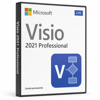 Licență Visio 2021 Professional 2 PC - Activare Online Microsoft
