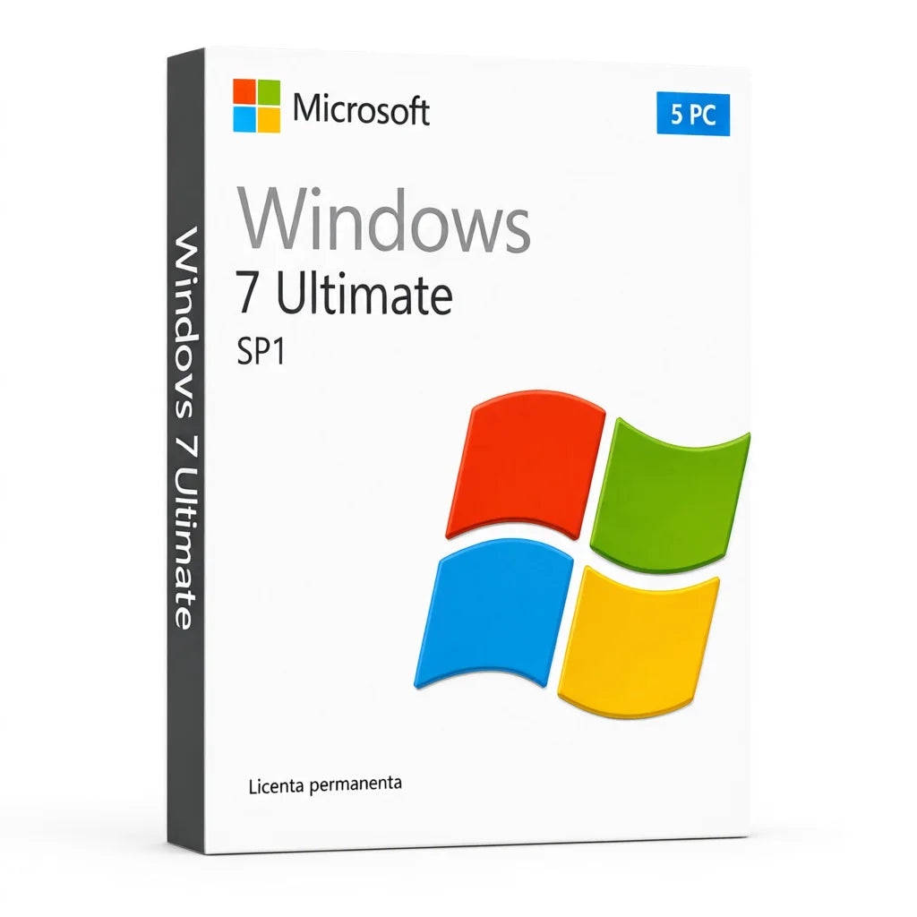 Licență Windows 7 Ultimate SP1 5 PC - Activare Online Microsoft