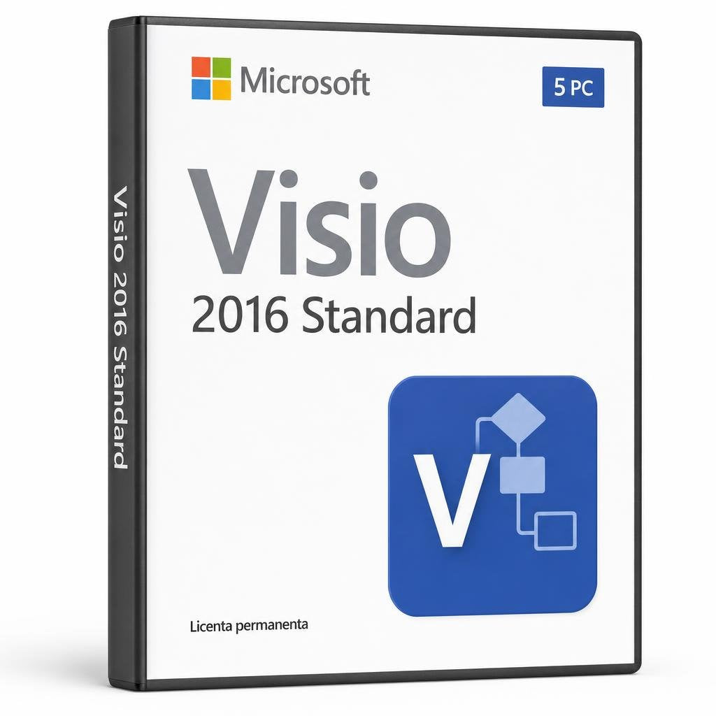 Licență Visio 2016 Standard 5 PC - Activare Online Microsoft