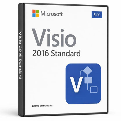 Licență Visio 2016 Standard 5 PC - Activare Online Microsoft