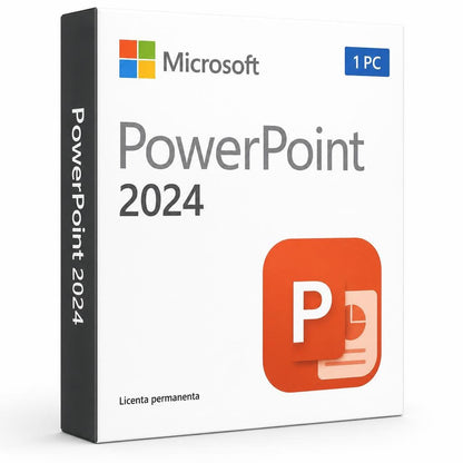 Licență PowerPoint 2024 1 PC - Asociere Cont Microsoft Microsoft