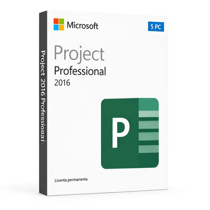 Licență Project 2016 Professional 5 PC - Activare Online Microsoft