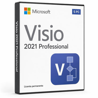 Licență Visio 2021 Professional 5 PC - Activare Online Microsoft