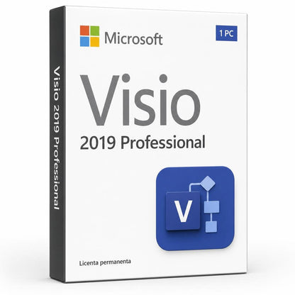 Licență Visio 2019 Professional 1 PC - Asociere Cont Microsoft Microsoft