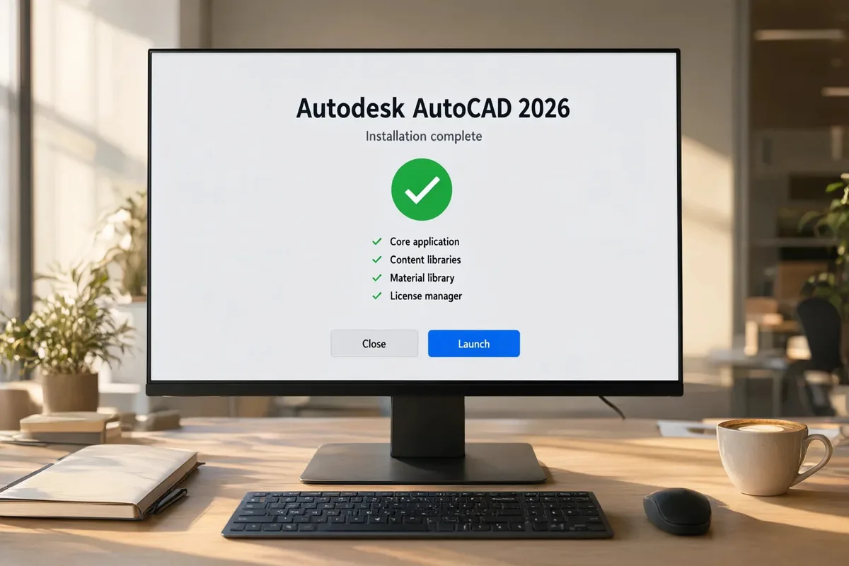Instalarea Autodesk AutoCAD finalizata pe calculator