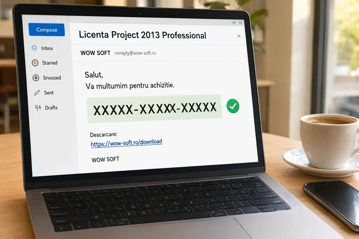 Cheia de activare Project 2013 Professional primită pe email