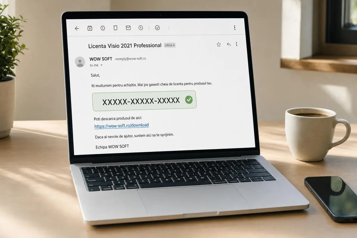 Cheia de activare Visio 2021 Professional primită pe email