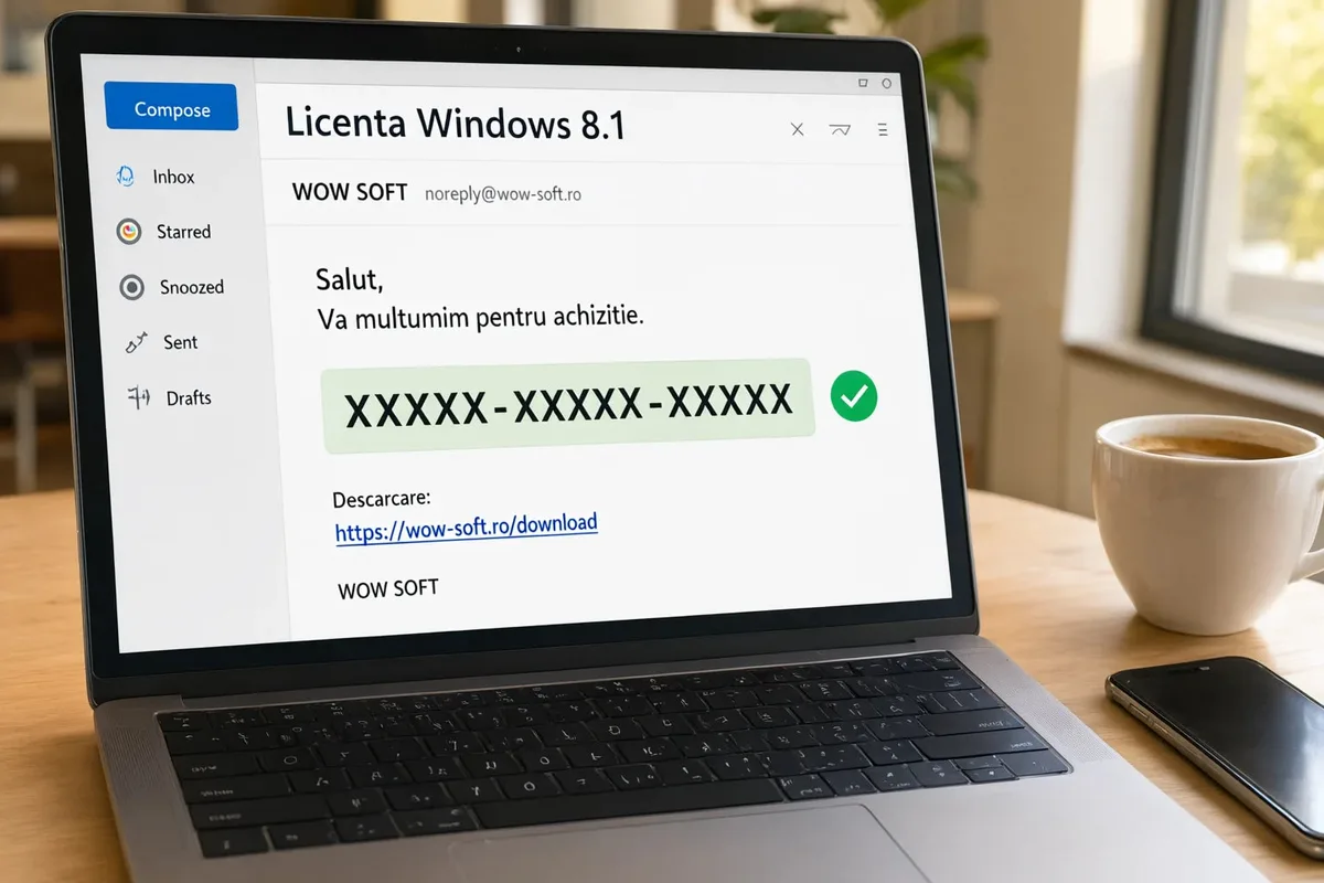 Cheia de activare Windows 8.1 primită pe email