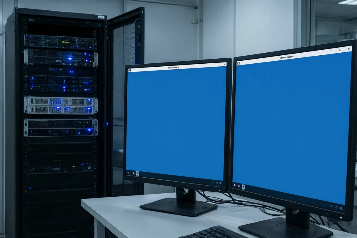 Server Windows Server 2025 cu sesiuni Remote Desktop deschise