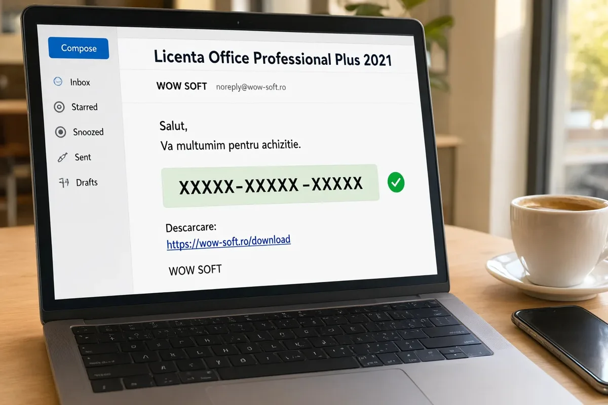 Cheia de activare Office 2021 primita pe email