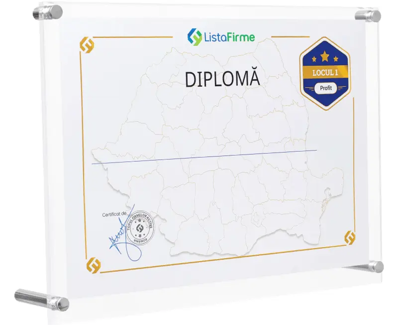 Diplomă ListaFirme: locul 1 în Top Profit România 2026